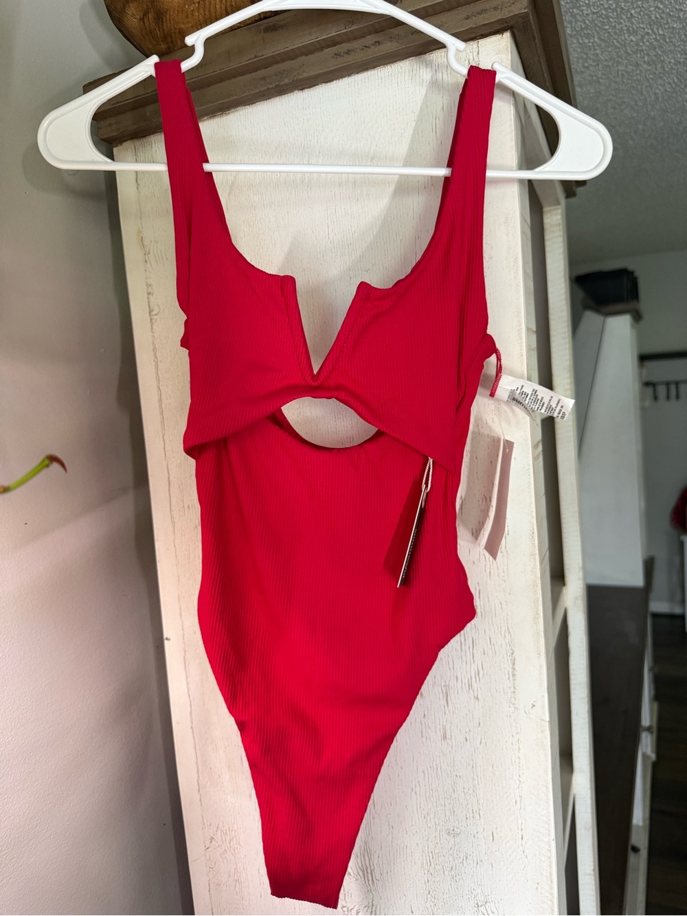 Women’s Red One-Piece Cutout Swimsuit